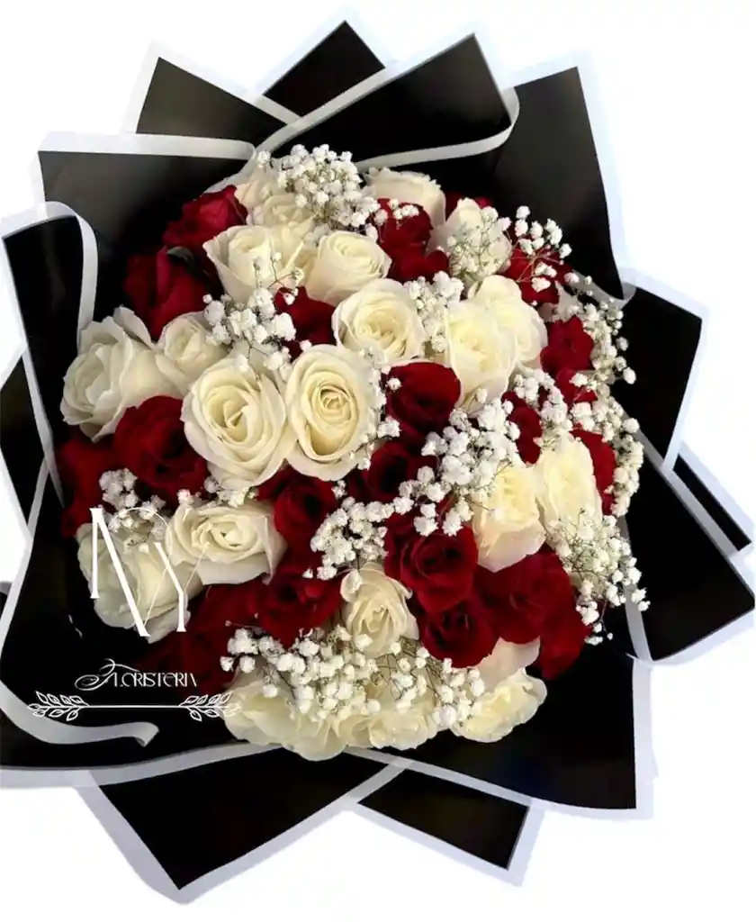 Flores Rosas Rojas Y Blancas X48