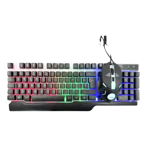 Combo Teclado Y Mouse Gaming Rgb De Cables Wb-550