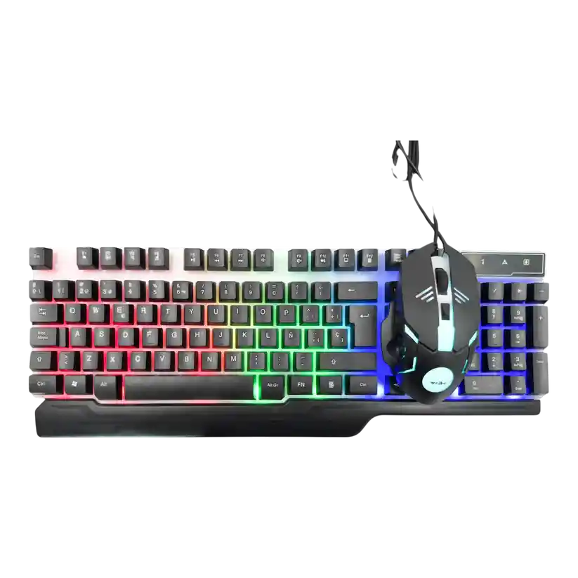 Combo Teclado Y Mouse Gaming Rgb De Cables Wb-550