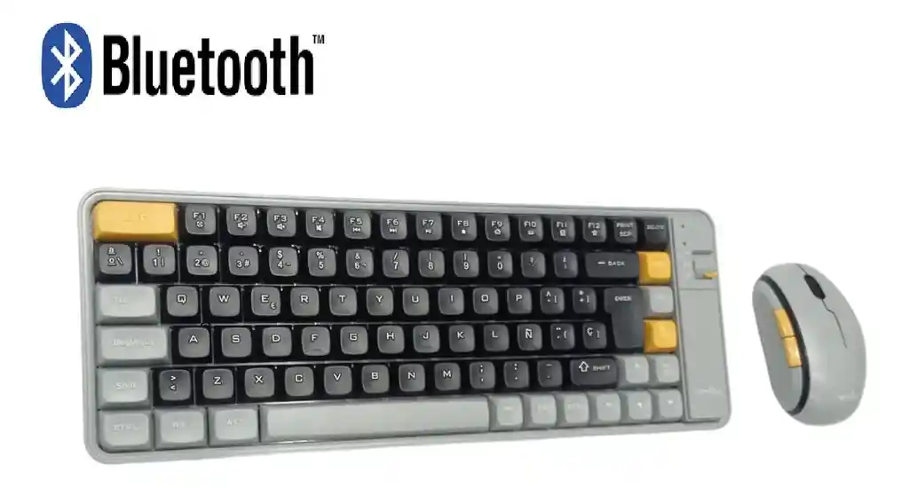 Teclado Y Mouse Bluetooth Recargable Mouse 5 Botones Mouse Gris Oscuro Teclado Gris Oscuro