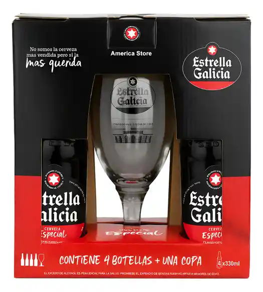 Estuche Pack De Cerveza Estrella Galicia + Copa
