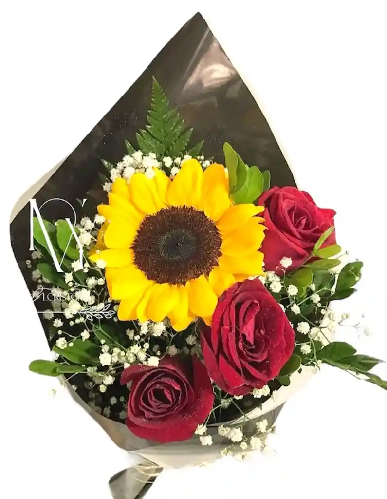Flores Girasol Y Rosas Rojas