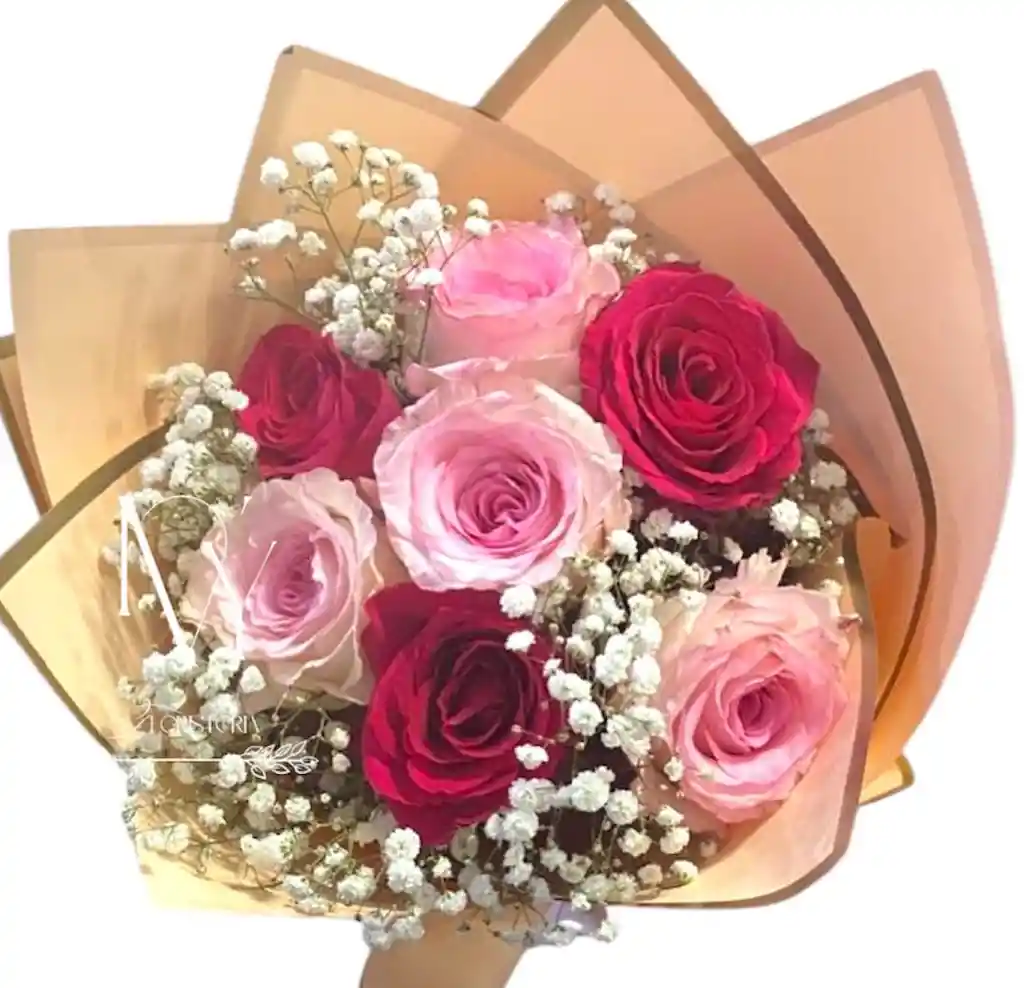 Flores Rosas De Colores X6