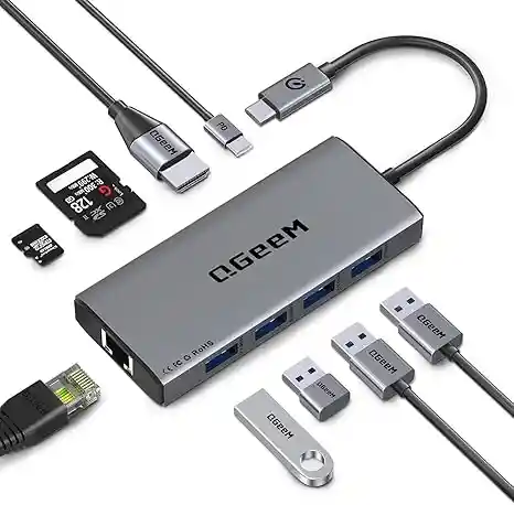 Hub Usb C Ethernet, 9 En 1 Usb Tipo C Hub Hdmi Adaptador Convertidor Multipuerto, 100 W Pd, Usb 3.0, Lector De Tarjetas Sd/tf, Compatible Con Macbook