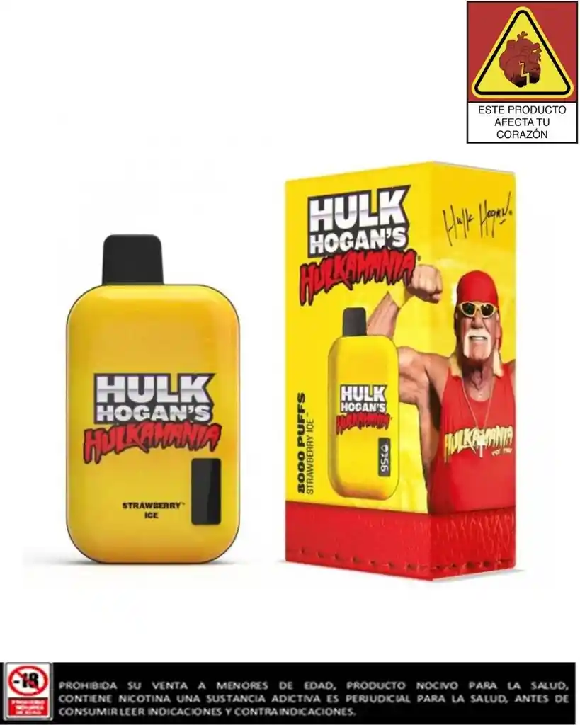 Vapeador Hulk Hulkamania Strawberry Ice 8.000 Puffs