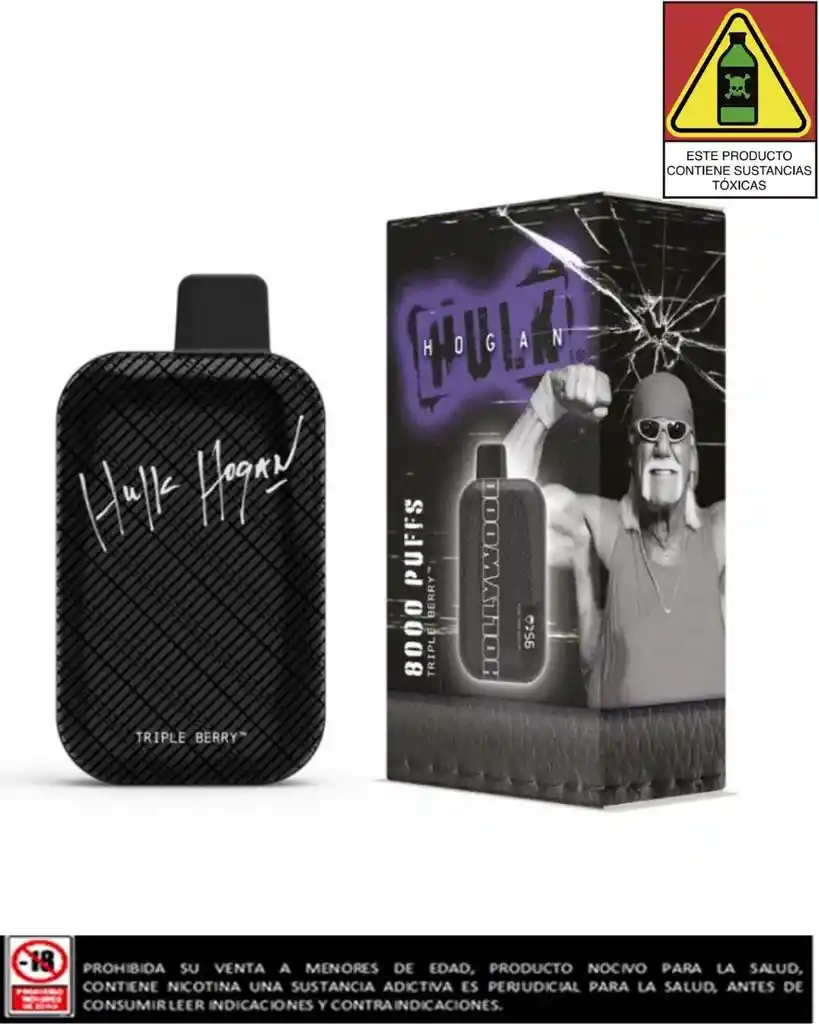 Vapeador Hulk Hogan Triple Berry 8.000 Puffs