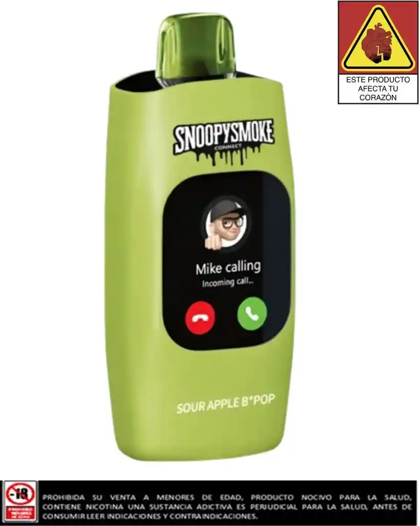 Vapeador Snoopy Sour Apple 30.000 Puffs