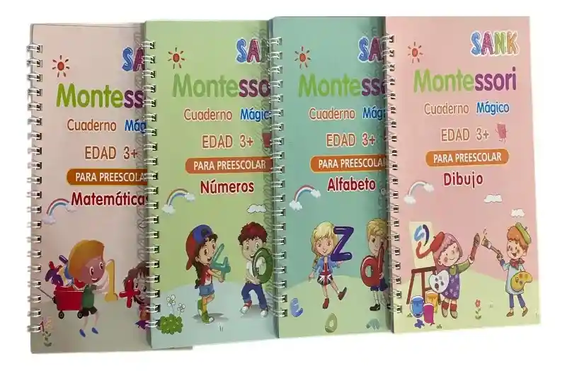Set Cuadernos Montessori Aprendizaje Niños Mejora Caligrafía
