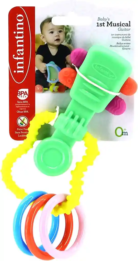 Juguete Guitarra Sensorial Bebé Aros Con Colores Y Texturas