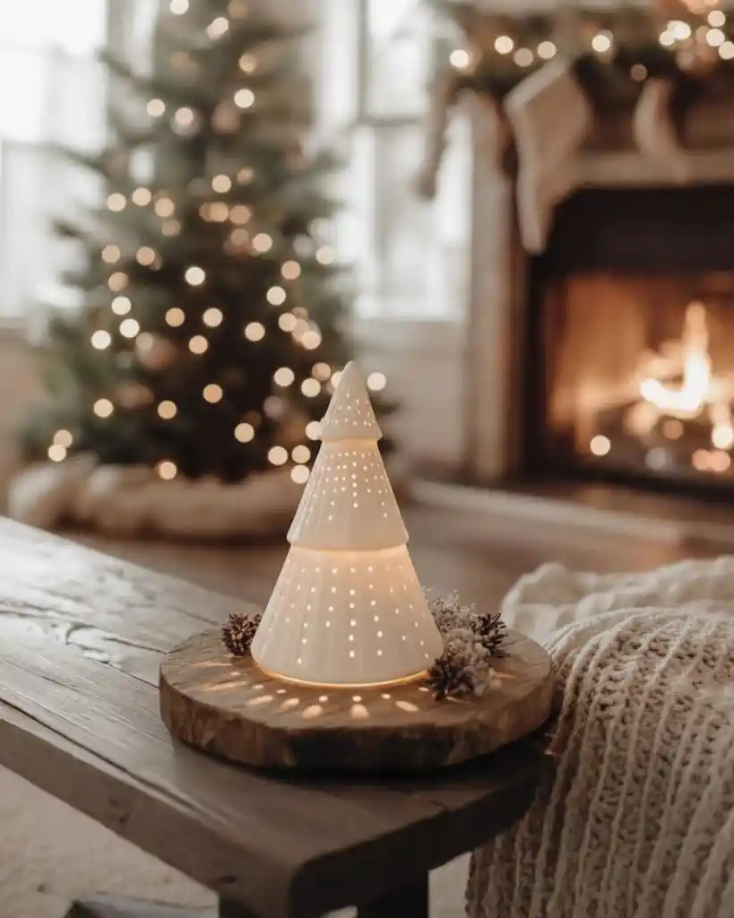 Árbol En Cerámica De Luz Con Vela Led