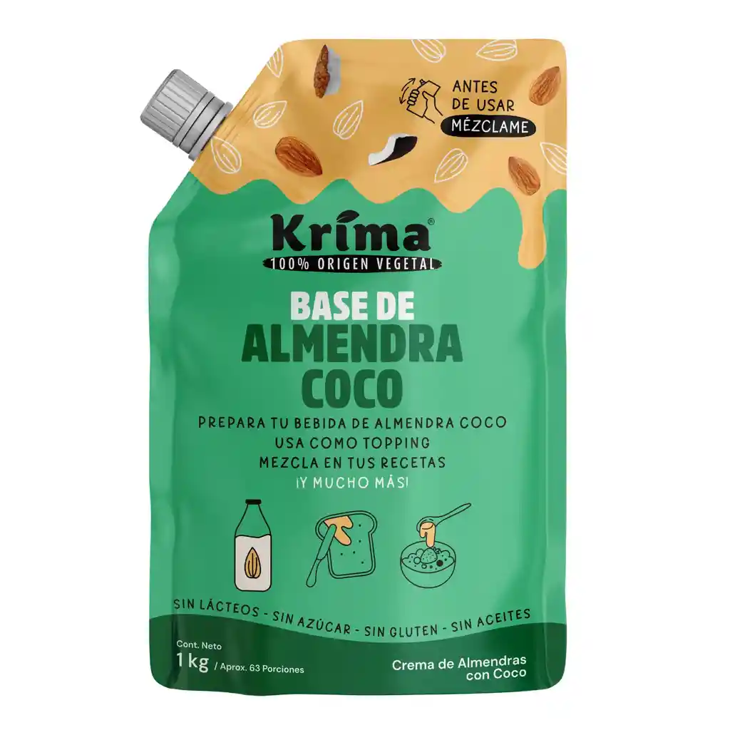 Base Para Leche De Almendras De Coco 1kg
