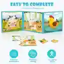 Libro Rompecabezas Magnético 3 En 1 Tema Animales De Granja