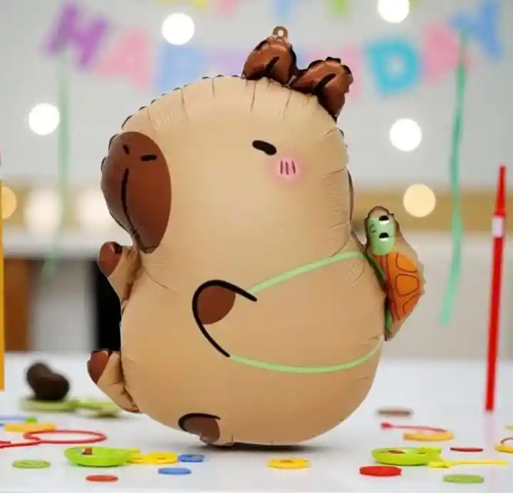 Globo Metalizado Capibara Grande 63x51 Cm