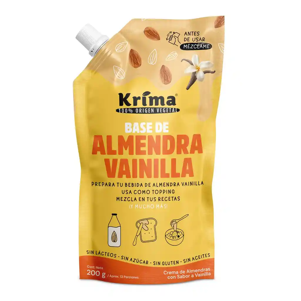 Base Para Leche De Almendras De Vainilla Krima