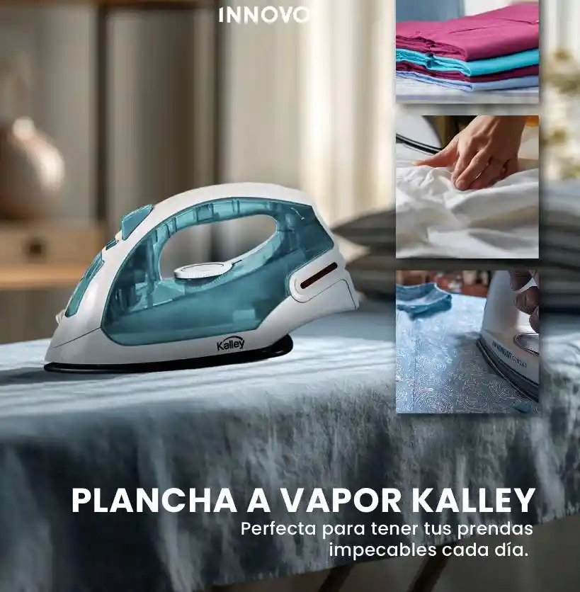 Plancha A Vapor Kalley 1000w Antiadherente Temperatura Ajustable