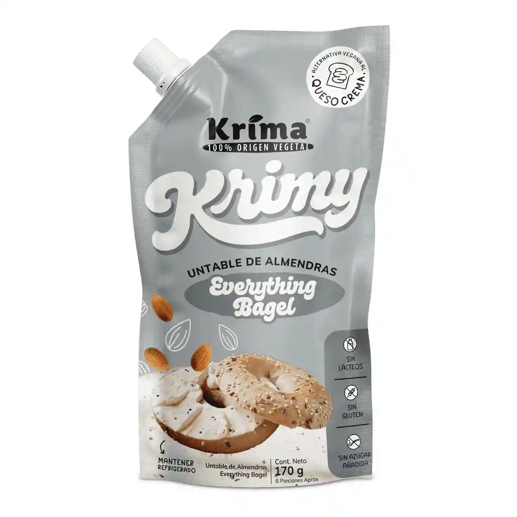 Queso Crema De Almendras Krimy Everything Bagel