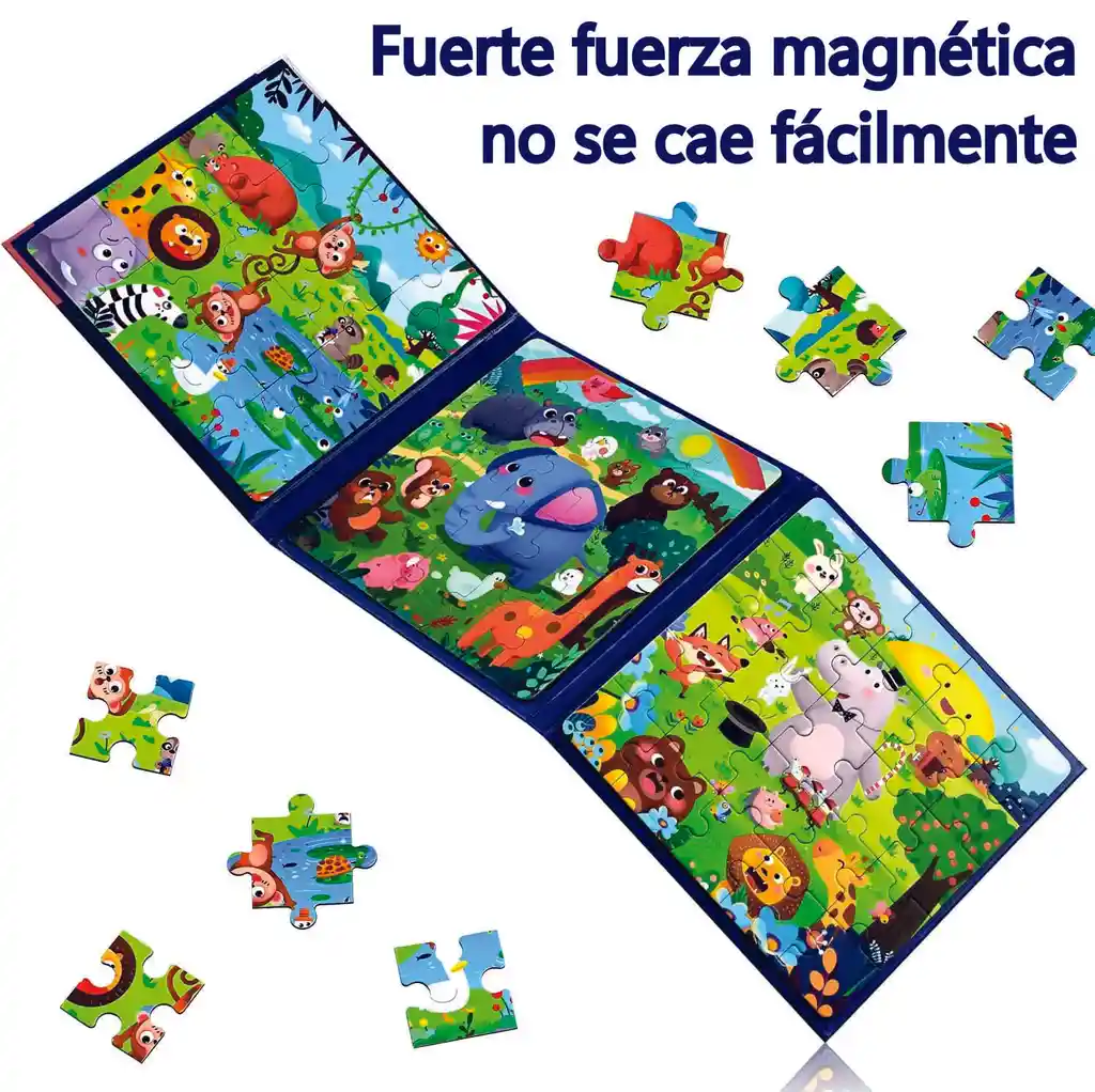 Libro Rompecabeza Magnético 3 En 1 Tema Fiesta En El Bosque