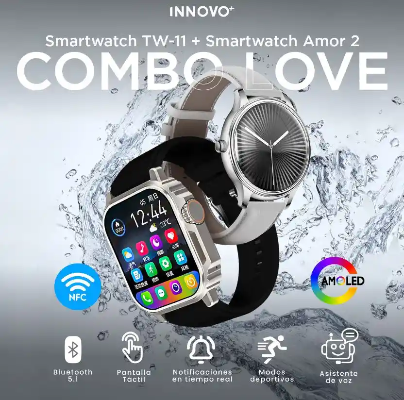 Smartwatch Mobulaa Parejas Tw-11 + Amor 2 Con Nfc