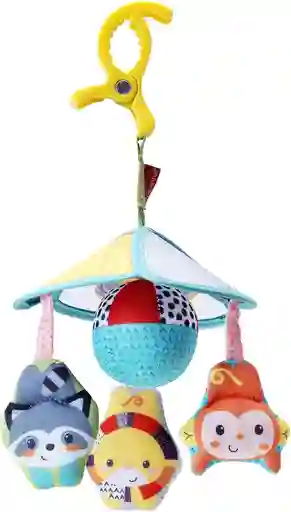 Móvil Sensorial Para Bebés Con Animales De Tela Con Texturas