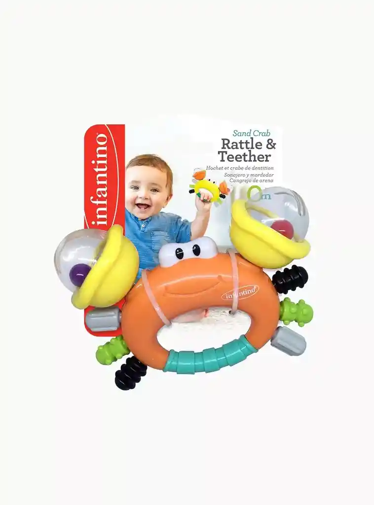 Sonajero Sensorial Para Bebé Mordedor Cangrejo Texturas