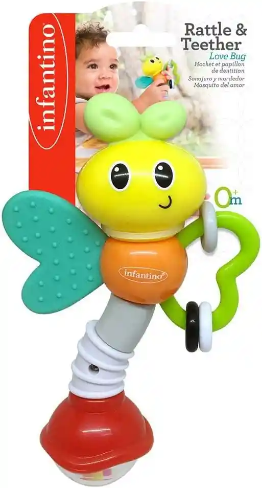 Juguete Sensorial Para Bebés Mordedor Y Sonajero Insecto