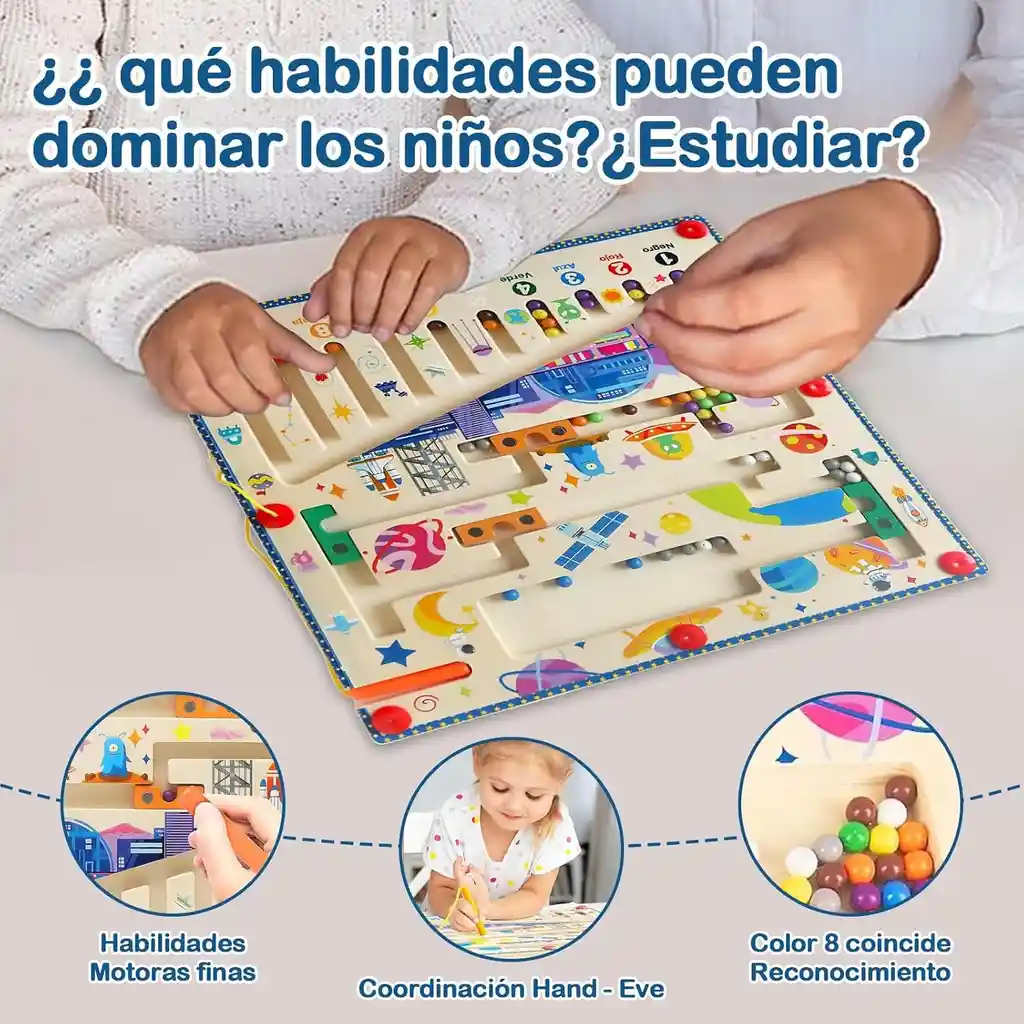 Laberinto Magnético Espacial De Color Y Números Montessori