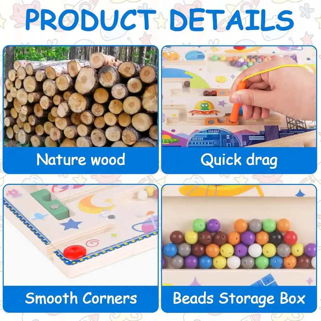 Laberinto Magnético Espacial De Color Y Números Montessori