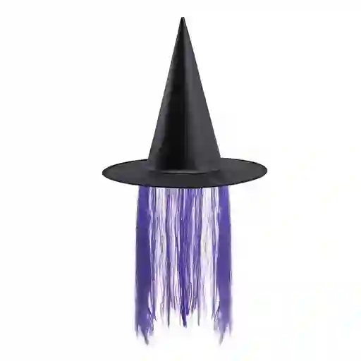 Sombrero De Bruja Bember Negro Con Peluca De Halloween