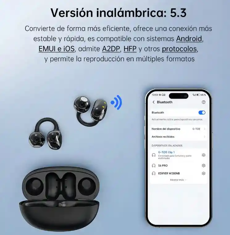 Auriculares Inalámbricos Con Clip Para La Oreja G-tide Clip1 Color Negro