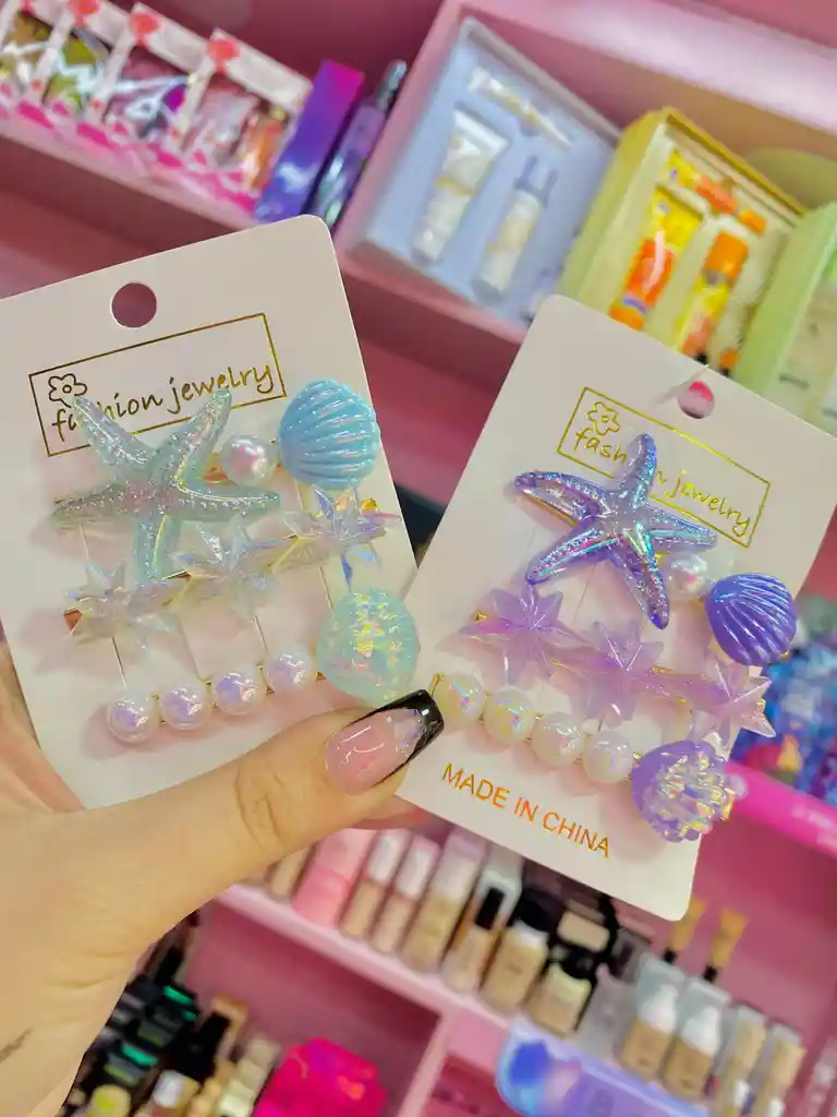 🐚 Set De Ganchitos Sirena Mágica (x3)🐚