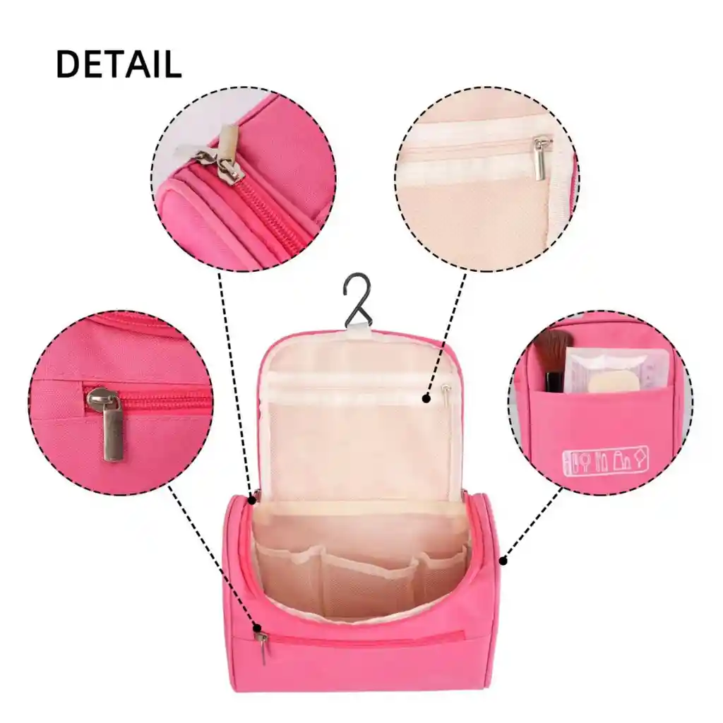 Bolsa Organizadora De Maquillaje Bolso De Viaje Color Rosa