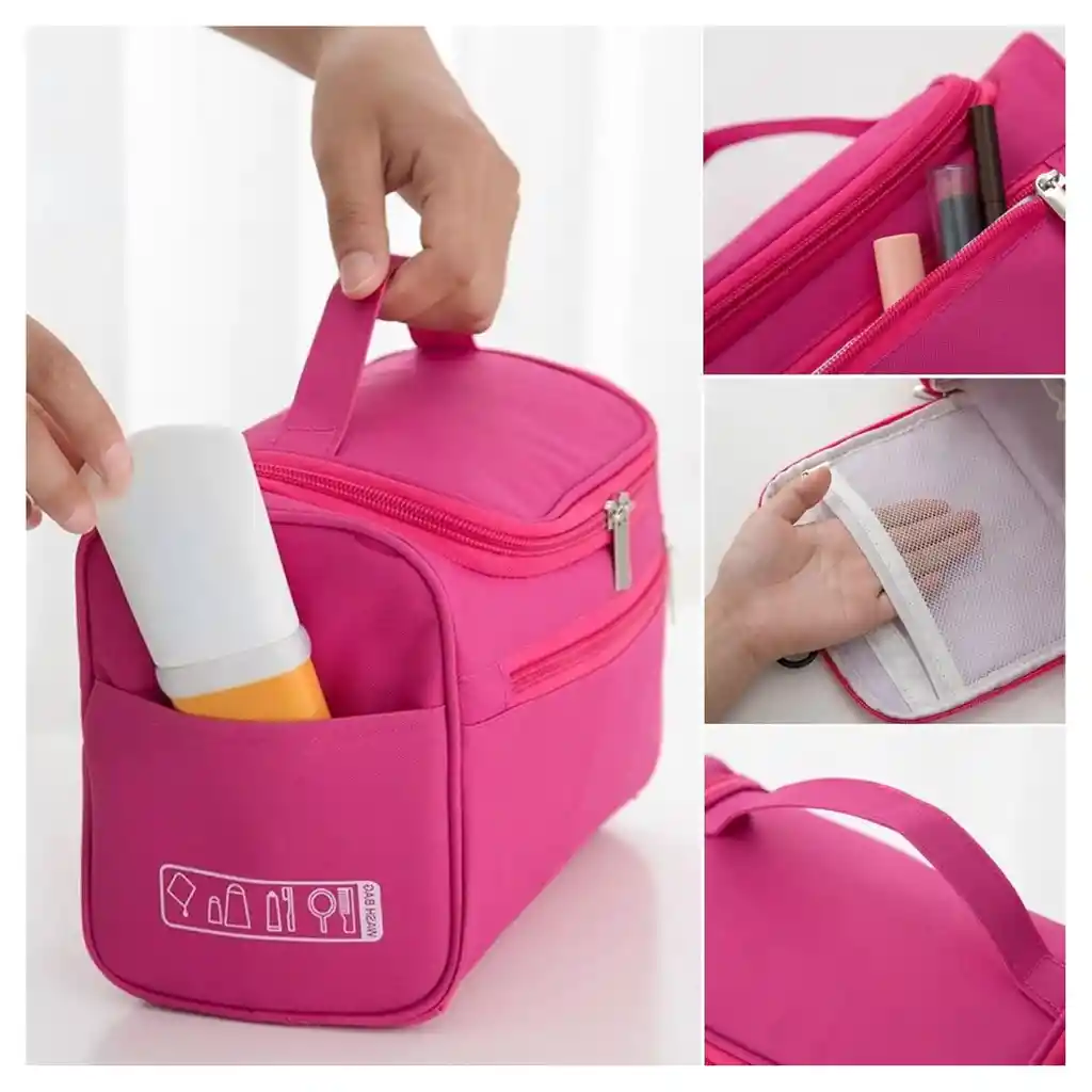 Bolsa Organizadora De Maquillaje Bolso De Viaje Color Rosa