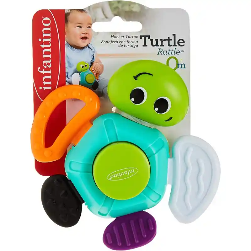 Juguete Sonajero Sensorial Para Bebés Tortuga Estimulación
