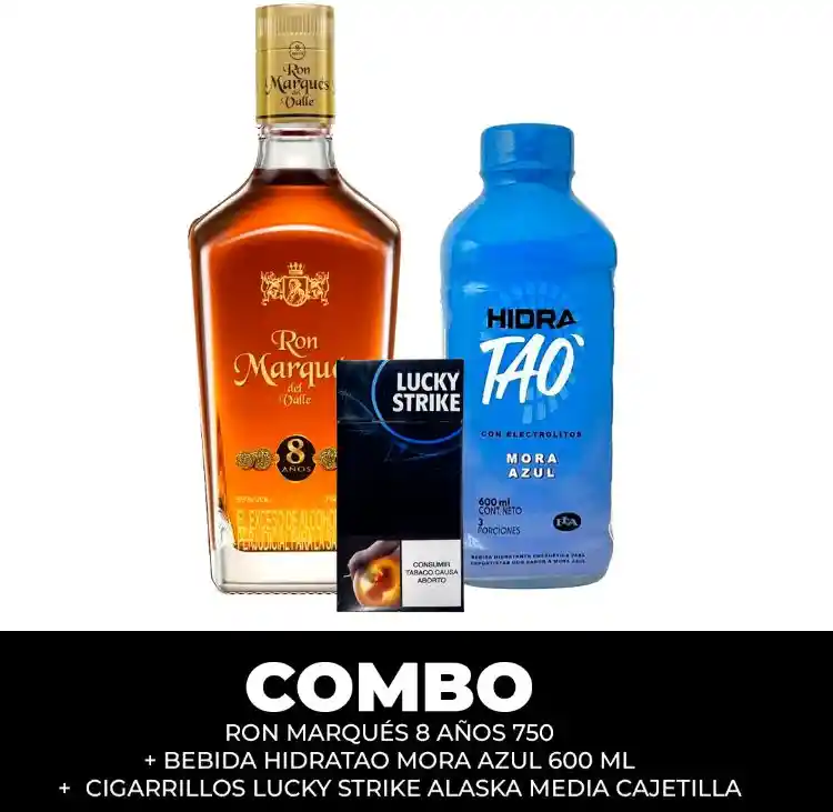 Ron Marques 8 Años 750 Ml + Bebida Hidratao 600 Ml