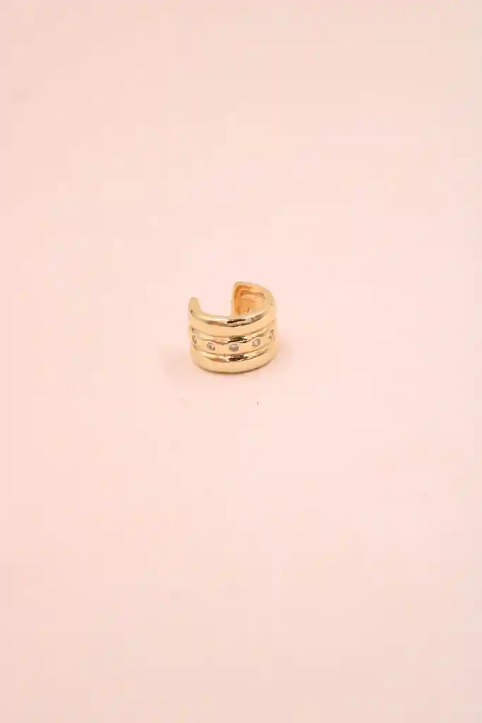 Ear Cuff Brillos Minimal Rodio