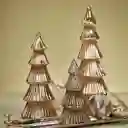 Árbol Decorativo De Vidrio Oro Rosa Con Luz Led Mediano