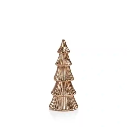 Árbol Decorativo De Vidrio Oro Rosa Con Luz Led Mediano