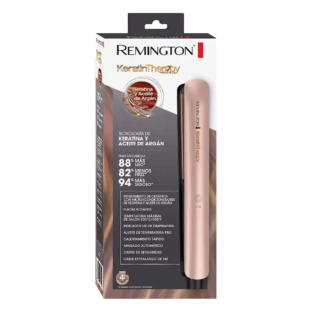 Plancha Alisadora Remington Keratin Therapy Con Keratina Y Aceite De Argán