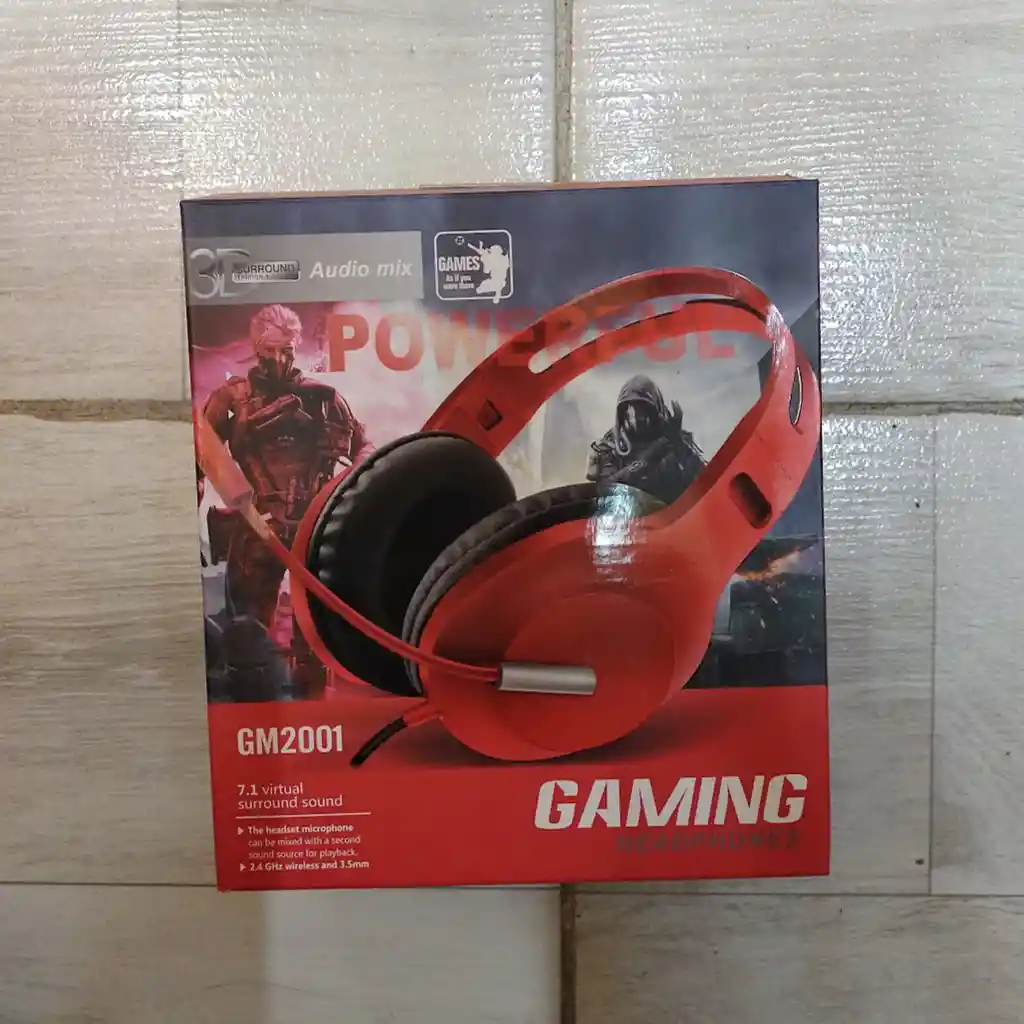 Audifonos Diadema Con Cable Color Rojo Gm2001