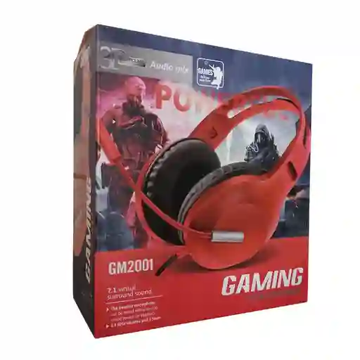 Audifonos Diadema Con Cable Color Rojo Gm2001