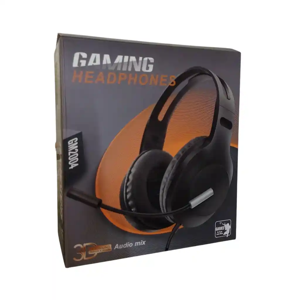 Audifonos Diadema Con Cable Color Negro Gm2004