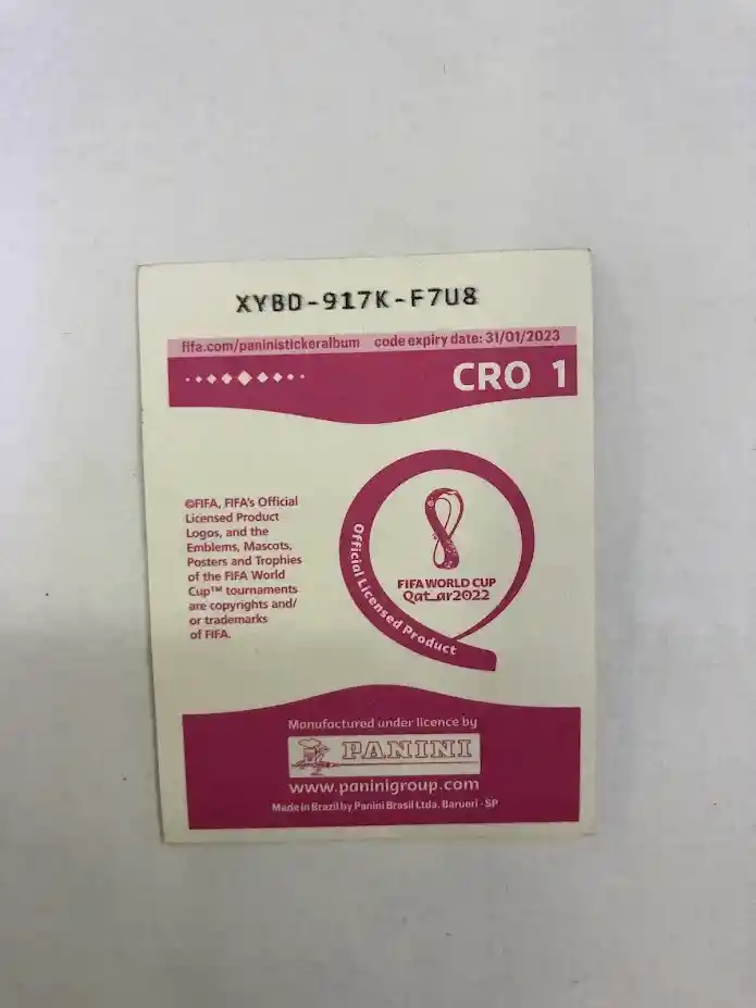 Lamina Escudo De Croacia Para Album Copa Mundial Qatar 2022 Panini