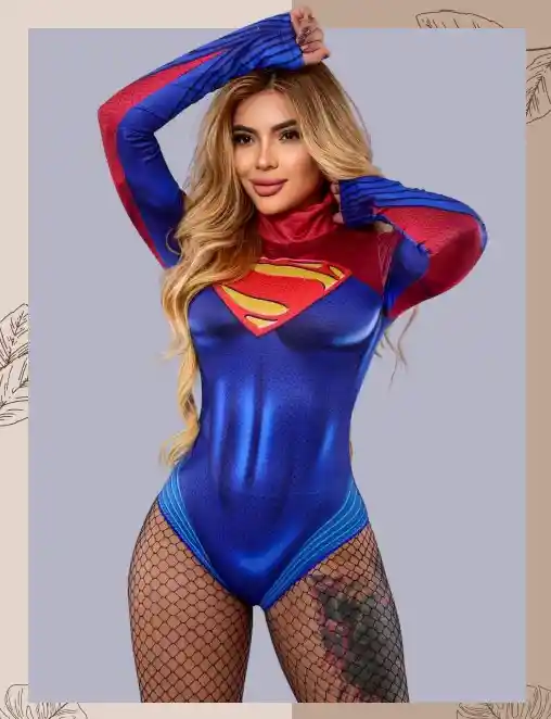 Body Superman Sexy - Incluye Medias Malla (talla Única)