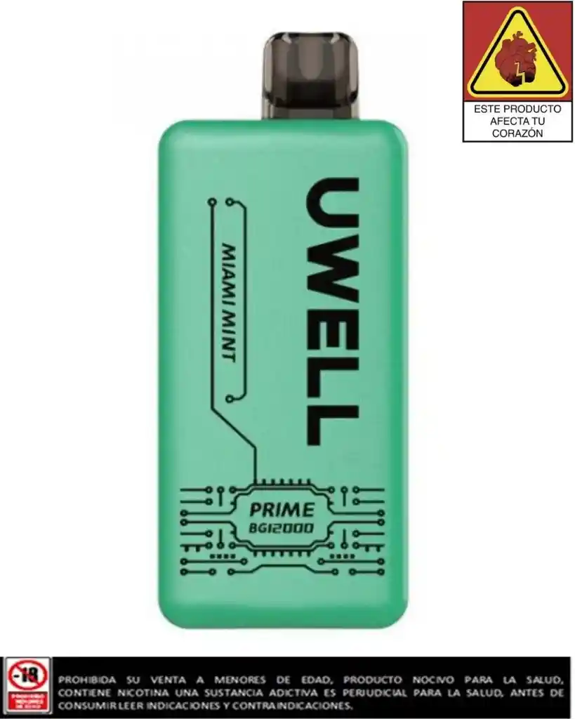 Vapeador Uwell Miami Mint 12.000 Puffs