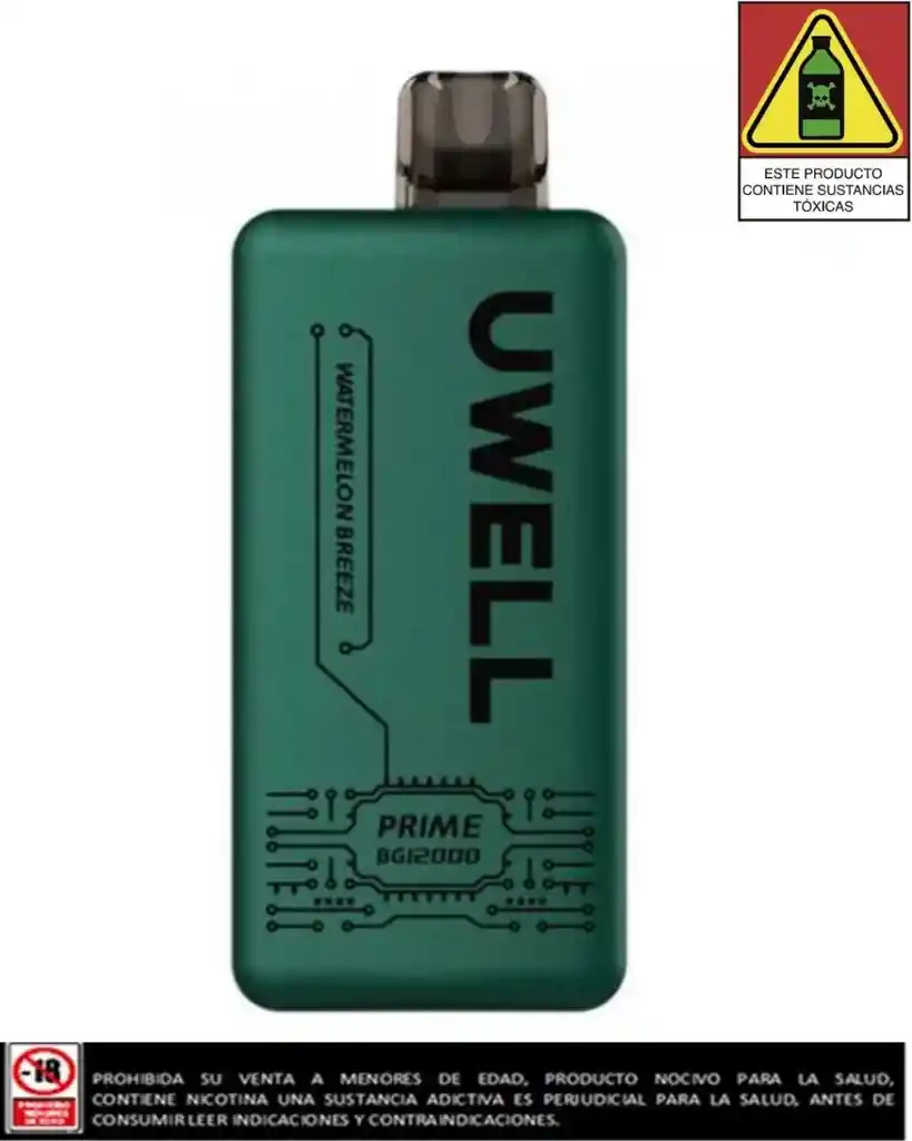 Vapeador Uwell Watermelon Breeze 12.000 Puffs