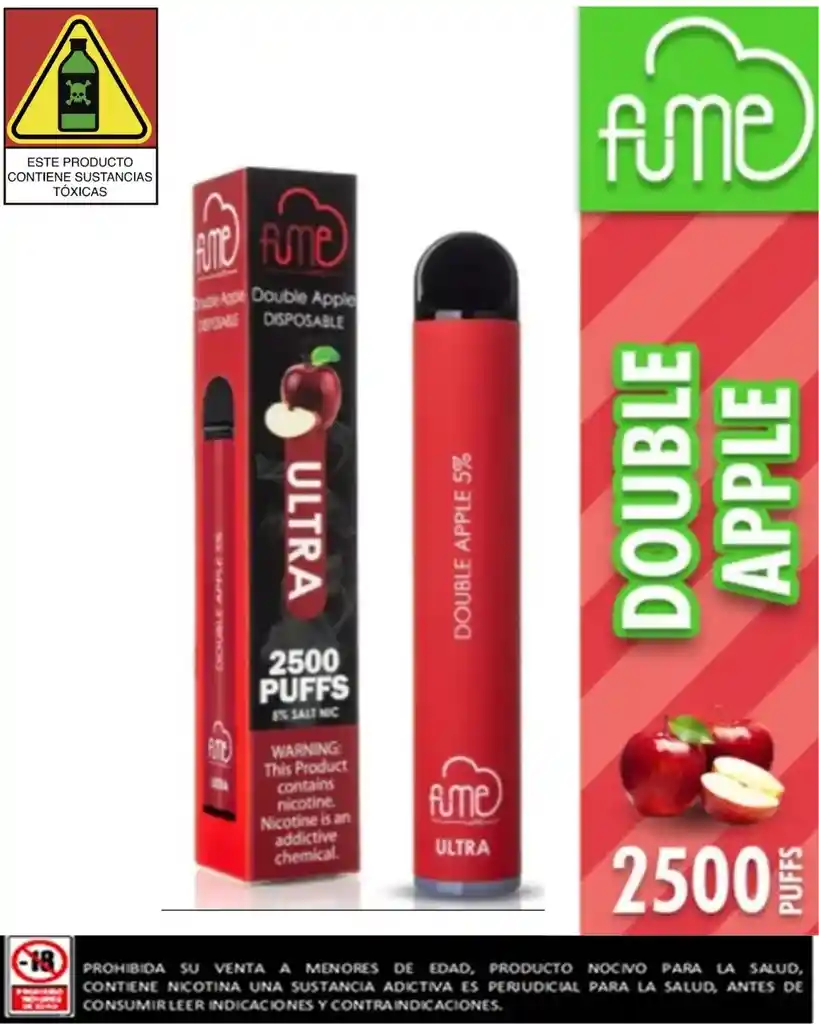 Vapeador Fume Ultra Doble Apple 2.500 Puffs (original)