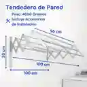 Tendedero De Pared Plegable 1 Metro Metálico Resistente Ahorra Espacio Ropa