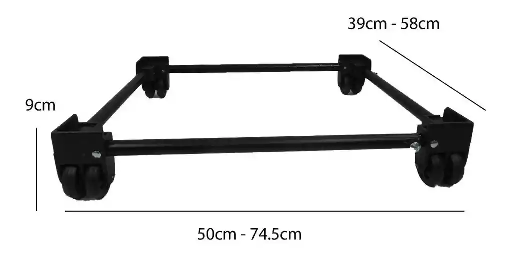 Base Soporte Nevera Cocina Doble Llanta Expandible Resistente