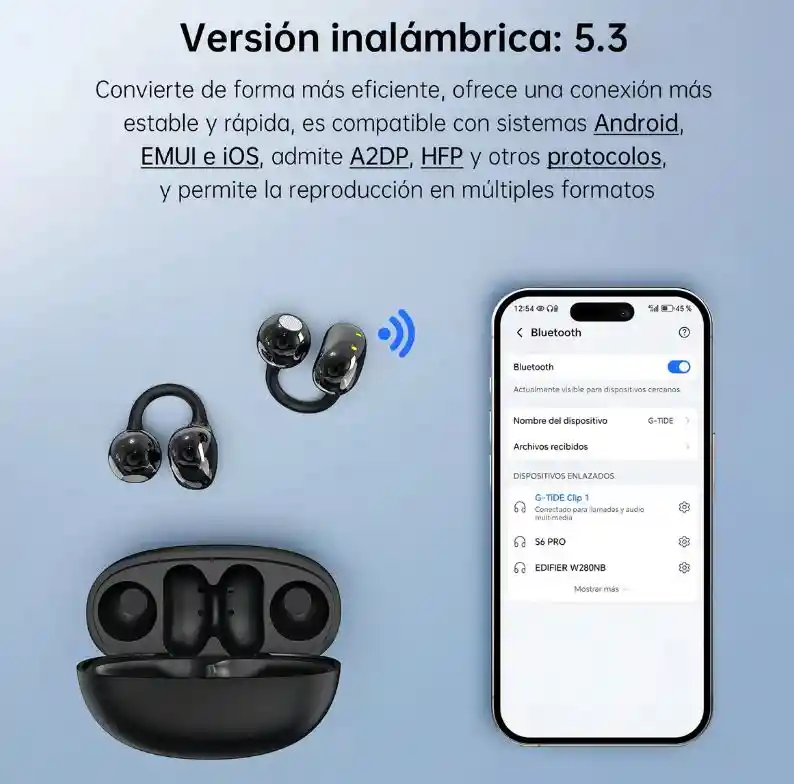 Auriculares Inalámbricos Con Clip Para La Oreja G-tide Clip - Violeta