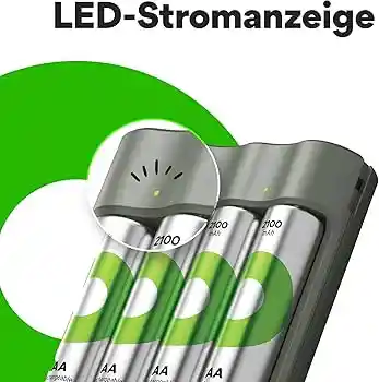 Cargador Gp Aa/aaa +2aa 2100mah +2aaa 750mah